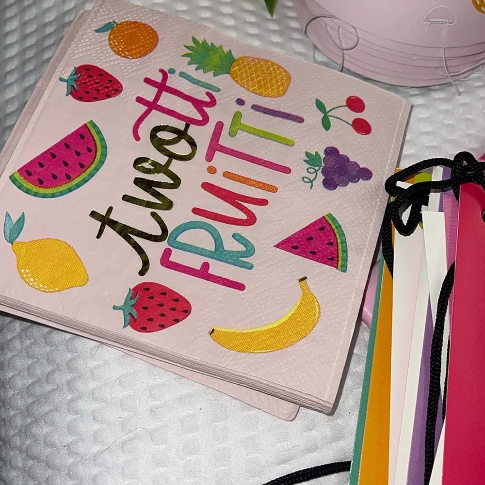 Twotti Frutti Party Decorations Bundle Banner and tablecloth